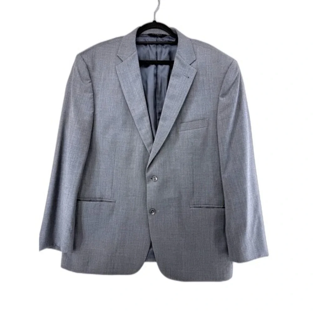 Jos. A. Bank Signature Collection Mens 46R Grey 100% Wool 2-Button Blazer Jacket